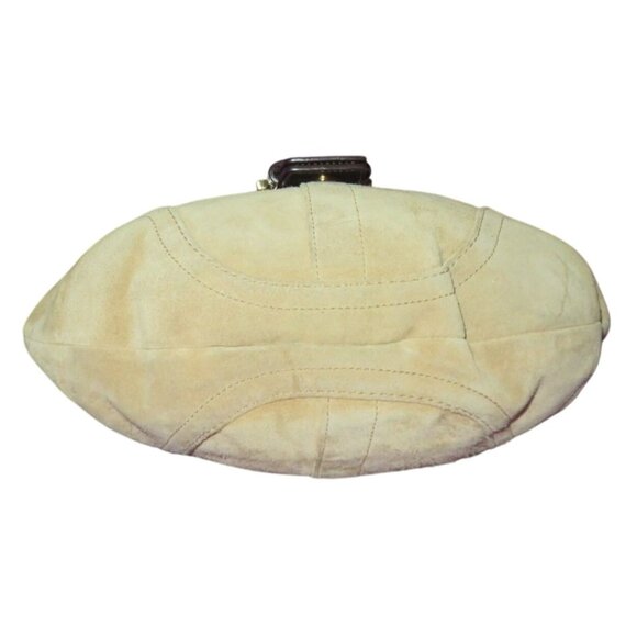 COACH 2006 Maggie Brass Studded Metallic Tan Suede & Brown Leather  Hobo Bag - Picture 7 of 12